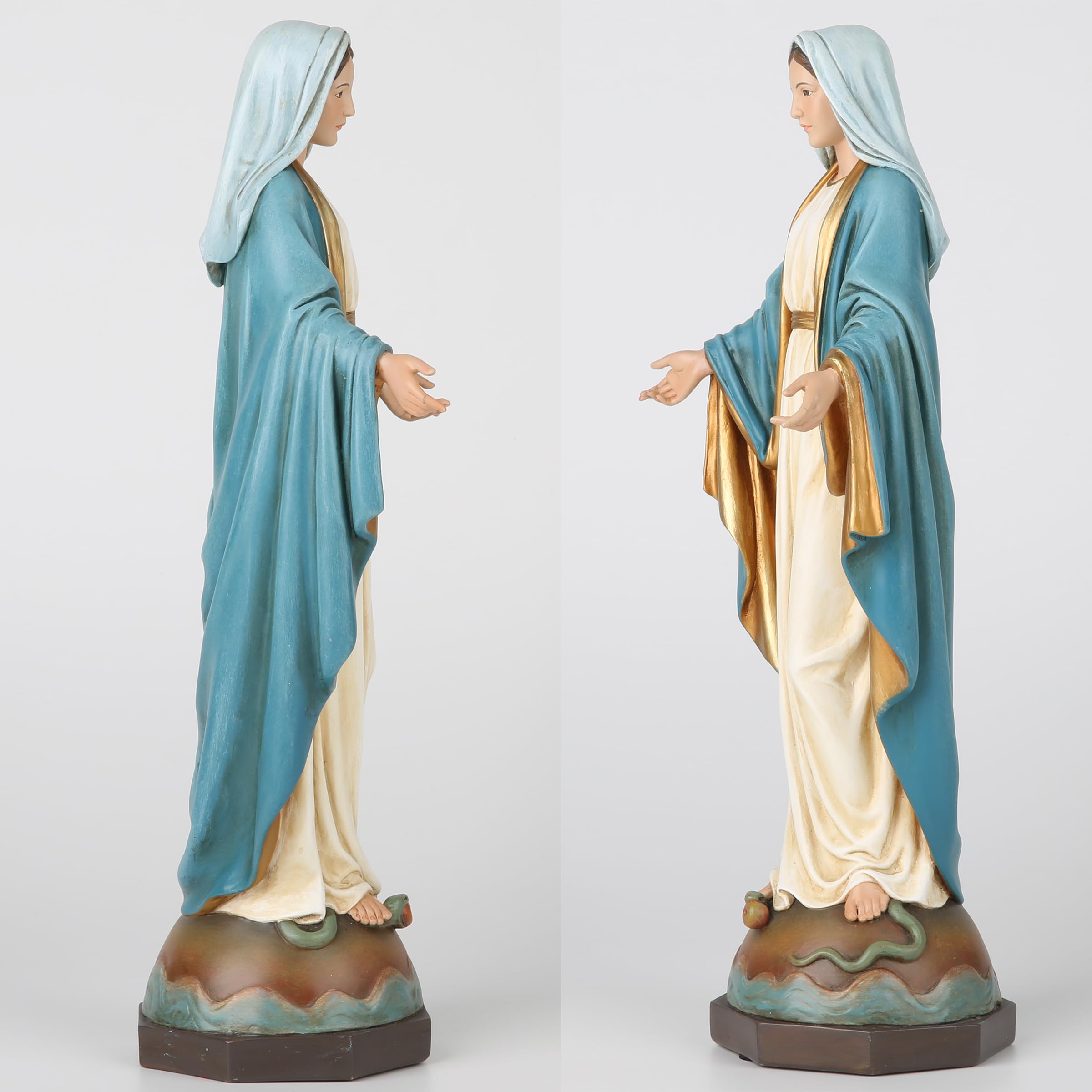 聖母 マリア像 キリスト教美術彫刻像 高さ約29cm 楽天市場】聖母マリア像 イエスと子羊を抱く聖母マリア像